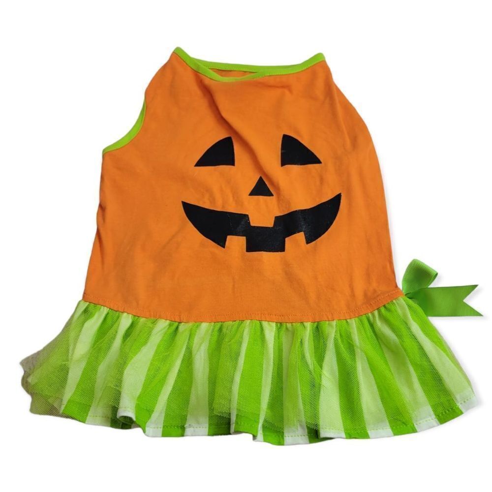Martha Stewart pets pumpkin jack-o-lantern costume with tutu shirt L
